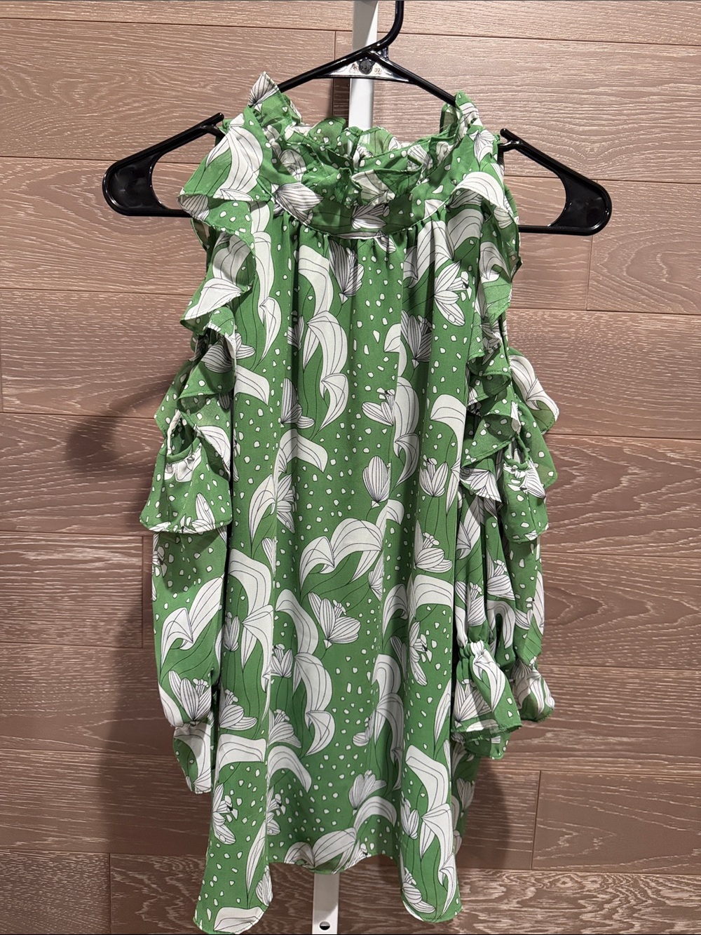 Floral Cold-Shoulder Ruffle Blouse - Picture 2 of 11